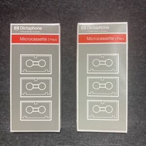 Lot Of 2 Dictaphone Microcassette 3 Pack Total Of 6 Tapes P/N 877179 NOS Japan